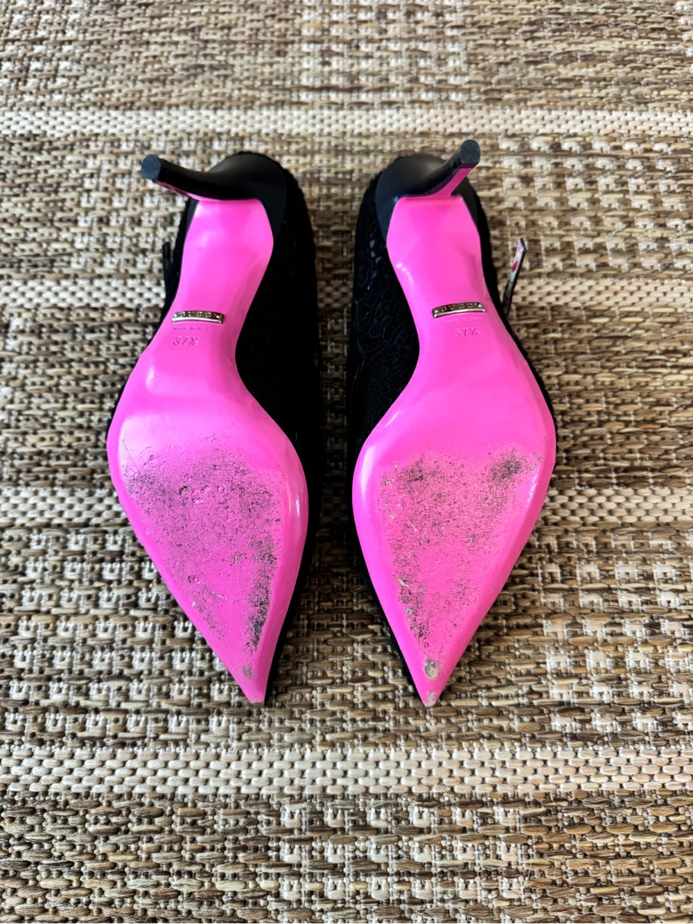 GUCCI Black Lace Pointed Mary Jane Heels - Picture 4 of 5